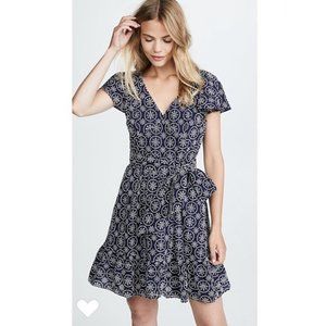Shoshanna Navy and White Eyelet Ruffle Dress 2